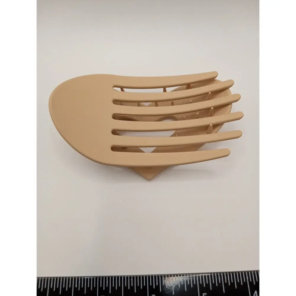 Tan Light Brown Heart Shaped Hair Clip Claw Barrette 910
